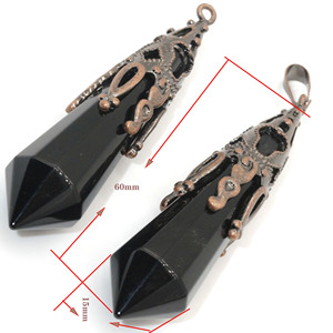 Vente en gros de cristaux de pierre naturelle 7 Chakra de haute qualité Pendules en pierres précieuses Pendentif en pierre d'énergie Pendule à colonne hexagonale - Product Image 3