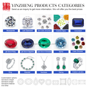 Yinzheng พลอยสังเคราะห์สีเขียวทัวร์มาลีน6x8มม. 7x9มม. หลากสีอัญมณีหลวมสำหรับทำเครื่องประดับ - Product Image 5