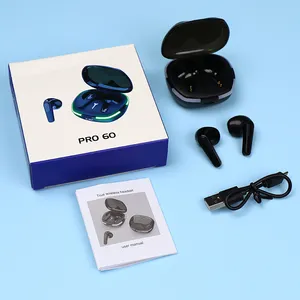 PRO 60 Earphones Touch 5.0 Blue tooth Wireless Audifonos Stereo Headphones Running Sport Gaming Music Headset TWS Mini Earbuds
