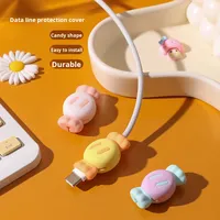Protecteur de câble en silicone 3d Cute Candy Cartoon Head Case Cover Set Phone Charger Cable Protector