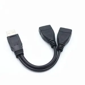 Custom USB 2.0 Male To Female Cable With USB A Male To Dual USB Female Jack Plug Y Splitter Charging Extension 15cm 30cm 40cm