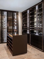 Armoire Prima élégante en satin français avec panneaux MDF anti-taches et chants plaqués pour aménagement de chambre de résidence haut de gamme