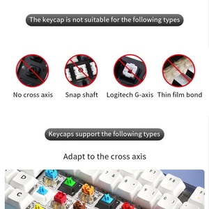 Teclas en <span class=keywords><strong>español</strong></span> translúcidas personalizadas Material ABS Perfil OEM Proceso de doble disparo Teclas de teclado mecánico - Product Image 5