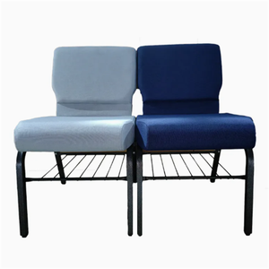 Sedia in tessuto da chiesa con struttura in ferro per scuola e casa ufficio impilabile e imbottita in metallo - Product Image 4