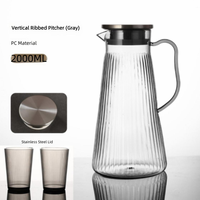 Carafe en acrylique PC transparente, grande capacité, design simple, pour jus et boissons, idéale pour restaurants