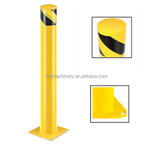 Poste de estacionamiento de seguridad de acero para tubería de capa de polvo amarillo con 4 pernos de anclaje para bolardo de barrera de seguridad de área sensible al tráfico - Product Image 2