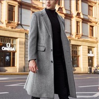 Manteau long en laine pour homme, style trench britannique, nouvelle collection, pour étudiants internationaux, à simple boutonnage