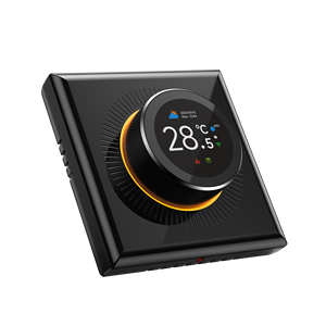 Doodle Voice <span class=keywords><strong>Smart</strong></span> TFT Pantalla Termostato Perilla de dos vías Control de voz Idioma Reloj Set Color iluminado Temperatura controlada (TDS) - Product Image 1