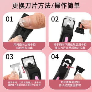 Cortauñas de acero inoxidable con mango ergonómico para herramientas de manicura y modelado de uñas - Product Image 4