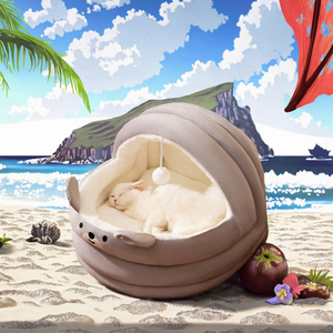 Cama de Lujo Personalizable para Perros y Gatos al por Mayor, Estilo de Dibujos Animados, Felpa de Poliéster Suave, Portátil, Extraíble y Lavable, Sofá Cueva para Mascotas - Product Image 3