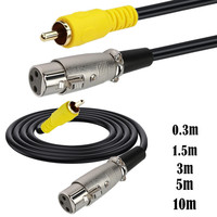 Kabel Audio Pro Grade 3Pin XLR Female ke Single Phono RCA Male Audio Shield Cable