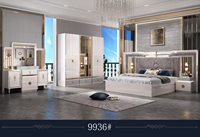 Ensemble complet de meubles de chambre à coucher de luxe turcs en gros, avec rangement, lit double, cadre en bois, taille King Size, mobilier de chambre moderne