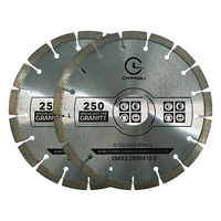 Lame de scie diamantée segmentée Changli à embase à clé 250 mm, soudée haute fréquence, disque de coupe OEM pour découpe humide du granit, haute qualité, garantie 3 ans