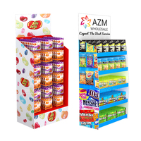 Étalage en carton ondulé personnalisable pour les collations, pour la publicité de chocolats, de bonbons, de biscuits, d'aliments dans les magasins de détail