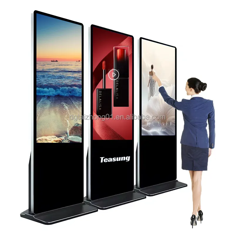 2024 yeni en çok satan akıllı Kiosk dikey reklam interaktif Panel dijital tabela Totem 55/65 lcd ekran reklam için