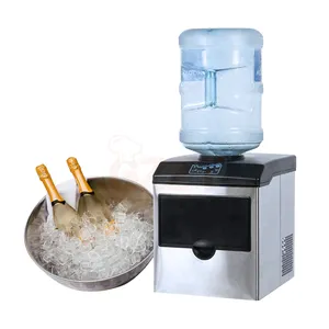 2 In1 Commercial Used Ice Cube Maker Machine Counter Top Home Mini Water Dispenser Bottle Barrel Water Ice Machine Maker