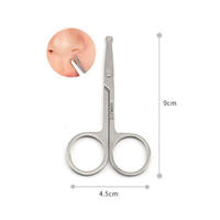 Ensemble de ciseaux à cuticules droits en acier inoxydable pour hommes et femmes, pour les poils du visage, des sourcils, du nez, de la moustache et des oreilles