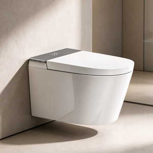 WC suspendu intelligent en céramique moderne, haut de gamme, gain de place, économie d'eau, modèle ZNMT-02, en promotion - Product Image 1