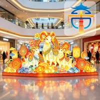 Chinesisches Neujahrs-Festival: LED-Laternen-Dekoration mit Tierkreiszeichen Schaf, Große Outdoor-Lichtskulptur für Park und Platz bei Nachtshows