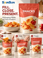 Sachets refermables à fermeture éclair personnalisés avec logo OEM, tailles sur mesure pour emballages alimentaires de chips, noix, biscuits et snacks