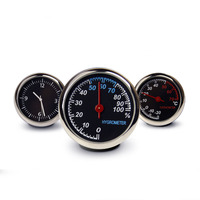JINGQUE Jam Digital Mobil Mini, Jam Otomatis LCD, Termometer Higrometer, Ornamen Dekorasi Otomotif