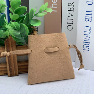 Fashion <b>Drawstring</b> Suede Microfiber Jewelry Dust Pouch Bag with Customized Shape and 8*8cm Size for Earrings Necklace <b>Bracelet</b> - Product Image 1