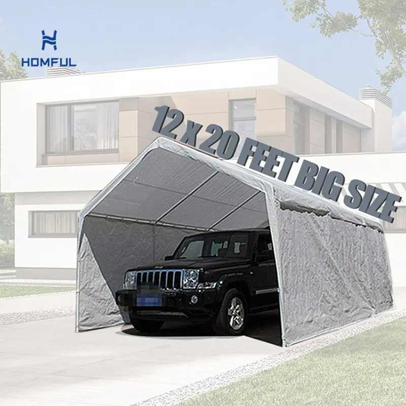 Homful Pe Autoschuur Stof Shelter Opslag Proof Cover Park Garage Carfel Garage Tent Carport Plastic Mobiele Auto Garage