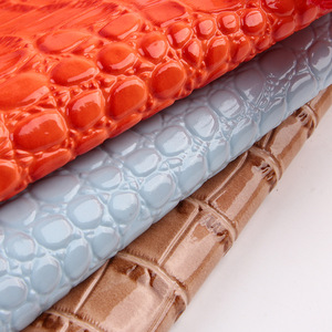 Pvc Crocodile Texture Leather 1.0mm Water Resistant For Bag Making <b>Orange</b> <b>Light</b> Blue Brown - Product Image 1