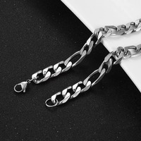 Chaîne Figaro en acier inoxydable étanche, collier de couleur argent de haute qualité, bijoux à la mode pour hommes et femmes, cadeau de noël