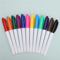 Marqueur effaçable à sec à pointe fine multicolore avec recharge assortie en fibre d'encre-Pointe de balle pour tableau blanc