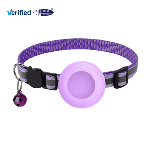 2026 Neues AirTag Katzenhalsband Reflektierendes Sicherheits-Breakaway-Halsband für Kätzchen mit Glocke und Tracking-Gehäuse <span class=keywords><strong>Ming</strong></span> <span class=keywords><strong>Jia</strong></span> - Product Image 1