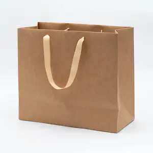 Luxury custom printing design bulk kraft shopping paper gift bag wholesale