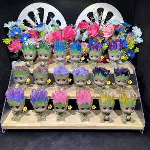 Figurines de dessin animé <span class=keywords><strong>Groot</strong></span> en cristal sculpté, mignonnes et guérisseuses, avec dents à aura, pour la décoration - Vente en gros - Product Image 1