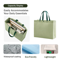 Eco-vriendelijke thermische herbruikbare unisex boodschappentas van non-woven materiaal met folievoering, zelfklevende sluiting en waterdichte koeltas voor