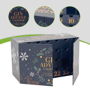 ลิ้นชัก X24ขนาดใหญ่แบบกำหนดเองปฏิทินจุติสีน้ำเงินและทองมีฟองน้ำซับนูนและเคลือบด้านสำหรับเป็นของขวัญของเล่นเครื่องสำอาง - Product Image 2