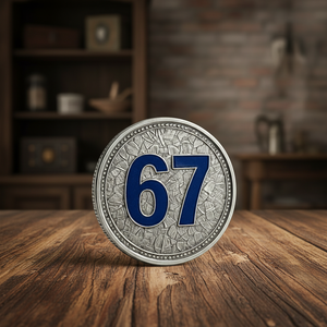 Pièce commémorative sportive en argent, fabrication directe d'usine, motif personnalisé 67 <span class=keywords><strong>Meme</strong></span>, design en relief, souvenir d'événement sportif, cadeau - Product Image 4