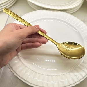 Stainless Steel Crackle Pattern Spoon Japanese Hammered Round Head Household Rice Soup Dessert Spoon <b>Hand</b> <b>Wash</b> Only - Product Image 4
