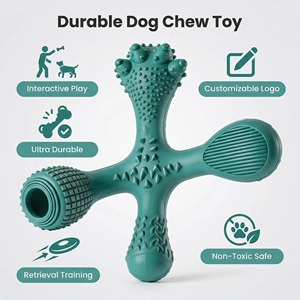 Jouet à mâcher pour chien en forme de X, durable, brosse à dents nettoyante, jouets pour chien en caoutchouc naturel pour les mâcheurs agressifs - Product Image 2