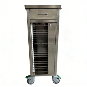 Carrito para Historiales Médicos con Cerradura, Acero Inoxidable 304, 25 Ranuras, Superficie de Trabajo Ancha, Ruedas Silenciosas, Modelo KZ-A170 - Product Image 4