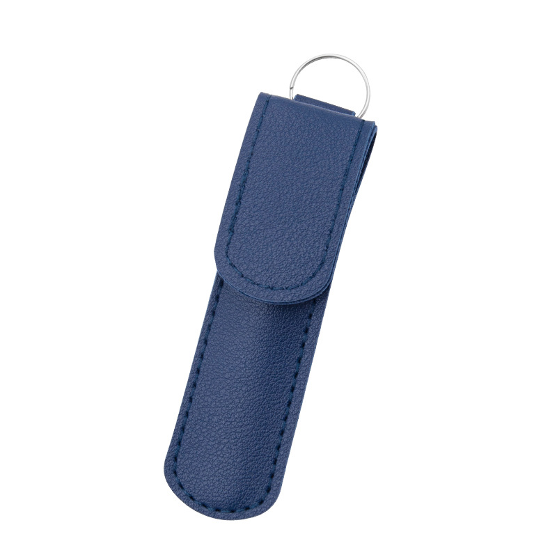 Étui en cuir bleu