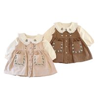 Robe de princesse en coton pour bébés filles, nouvelle collection automne 2026, ensemble deux pièces pour enfants, robe gilet style Mori à bords festonnés, 3 ans