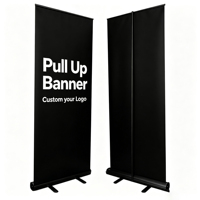 Bannière déroulante portable en aluminium avec logo personnalisé, support publicitaire, bannière déroulante avec support pour événements