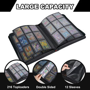 Reliure pour cartes à collectionner Pokémon de qualité supérieure, 35 points, 9 pochettes, fermeture éclair, avec couverture en PU colorée pour le rangement des cartes à collectionner sportives - Product Image 2