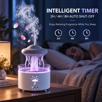 Diffuseur d'arômes USB pour huiles essentielles, humidificateur rotatif en forme de méduse et de goutte de pluie pour la maison et la voiture