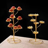 Support de présentation élégant en métal doré de luxe en forme d'arbre à plusieurs niveaux pour gâteaux, desserts, feuilles de lotus, pour mariage, fête, buffet, traiteur