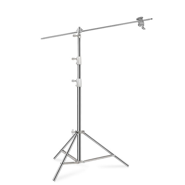 Professional Heavy Duty Adjustable 2.8m Stainless Steel Light Stand 1.28m Cross Bar Photography Video Stand Live Streaming