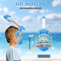 Masque de plongée intégral pour enfant avec vision large, anti-buée, flottant, à système Dry Top PC pour la plongée sous-marine