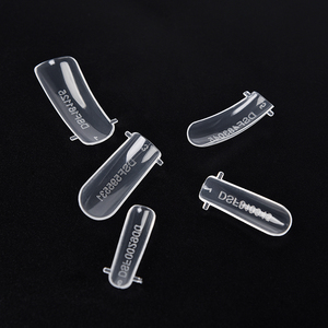 100 faux ongles transparents en ABS, forme cercueil longue française, pour extension rapide de gel DIY et manucure - Product Image 2