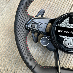 Volant en cuir perforé à fond plat, vente en gros d'usine, pour VW <span class=keywords><strong>Golf</strong></span> 8 MK8 GTI R B6 B7 B8 MK6 MK7 Tayron <span class=keywords><strong>TRoc</strong></span> Passat Polo - Product Image 4