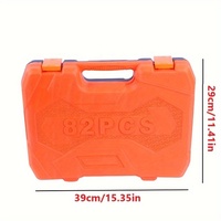 Juego de Herramientas Mecánicas Profesionales de Alta Gama de 82 Piezas, Juego de Llaves de Trinquete con Vasos Estándar de 1/2", 1/4" y 3/8", Kits de Torque OEM Resistentes